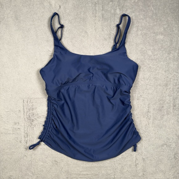 Prana Other - prANA Womens Melody Tankini Belize Blue Side Ruched Padded Swim Top Size Large